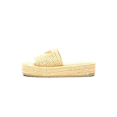 PRADA CROCHET FLATFORM SLIDES 1XZ761